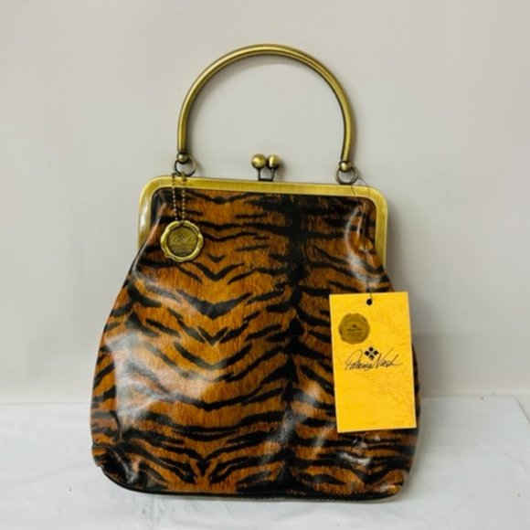 Patricia Nash Novella Frame Bag, Tiger Print Collection- NEW WITH TAG - Picture 1 of 7